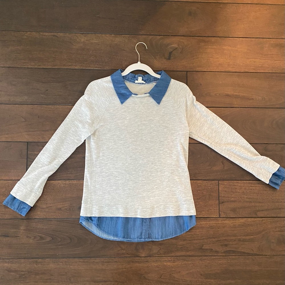 Soft Joie collared sweatshirt.